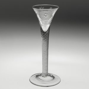 Georgian Cordial Glass with Jacobite Engraving c1750