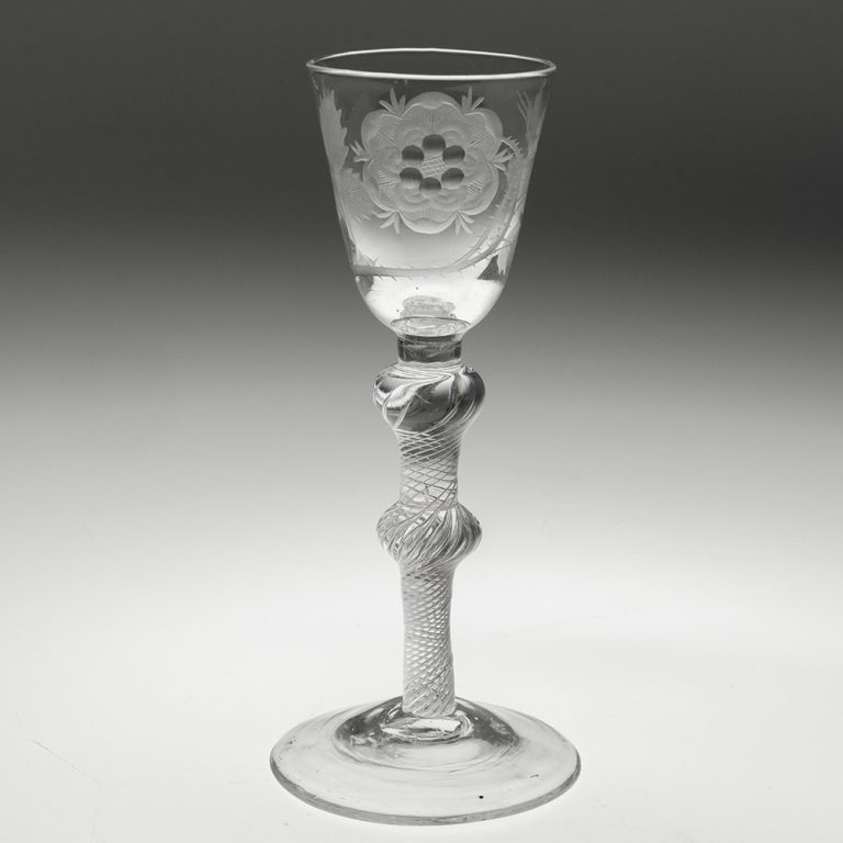 Jacobite Wine Glass with Air Twist Stem c1750 – Engraver D
