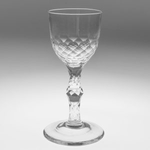 Georgian Wine Glass with Facet Cut Stem c1780