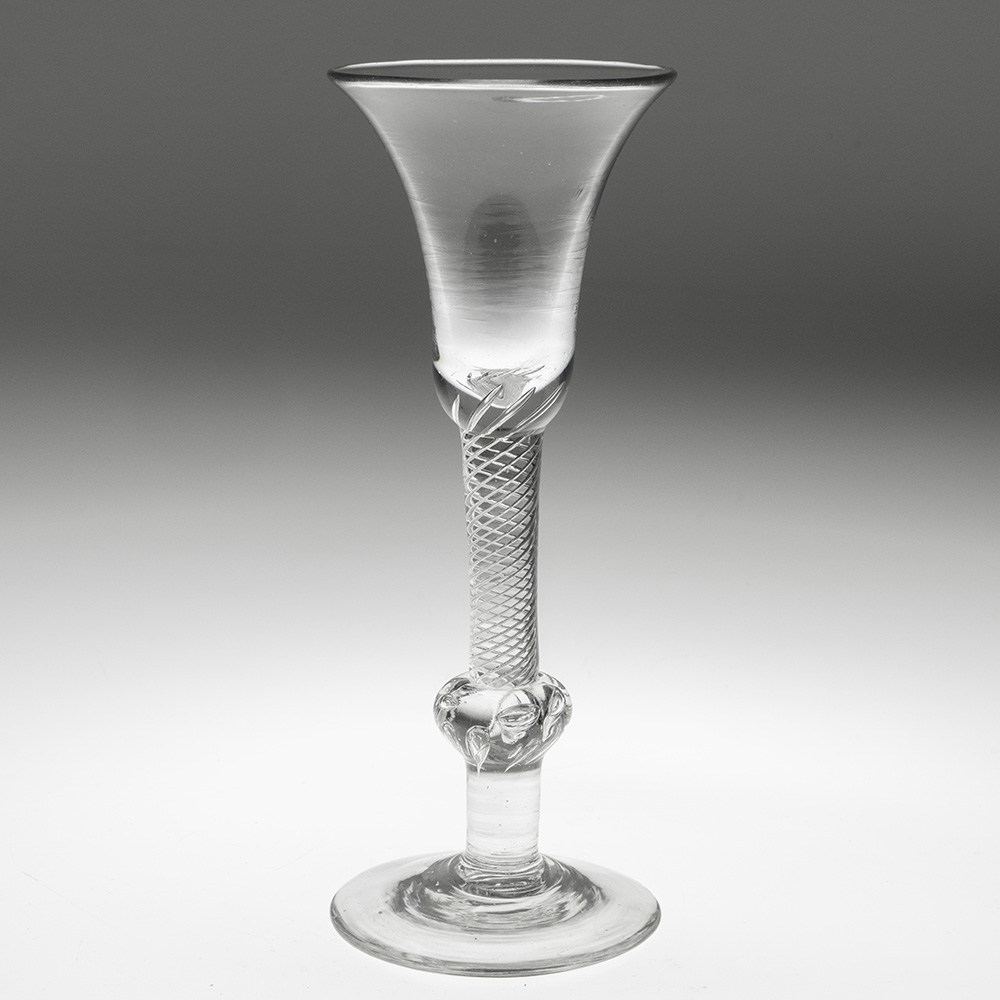 Georgian Wine Glass with Composite Stem c1750 Georgian Wine Glass with Composite Stem c1750