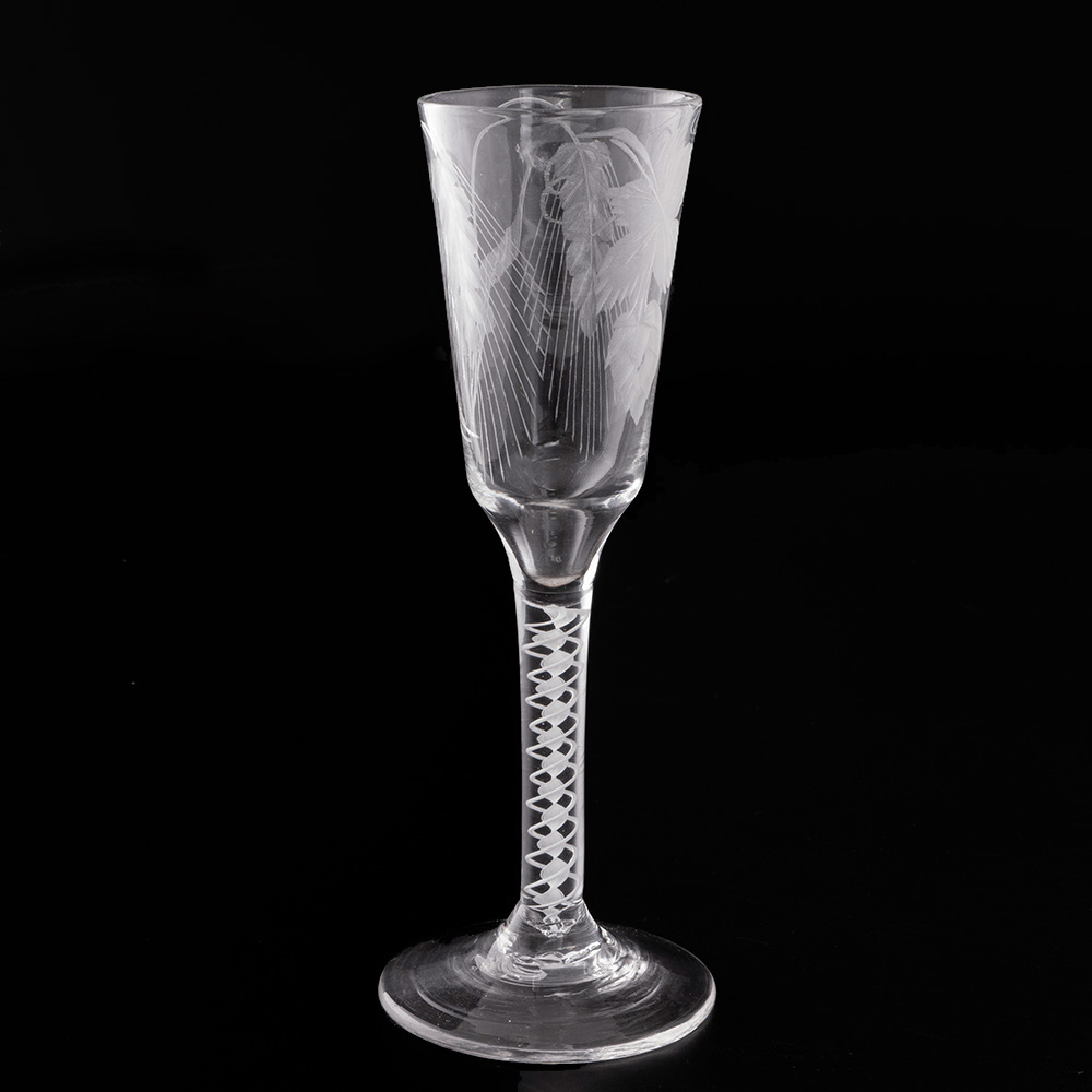 Georgian Ale Glass with Opaque Twist Stem c1760 Georgian Ale Glass with Opaque Twist Stem c1760