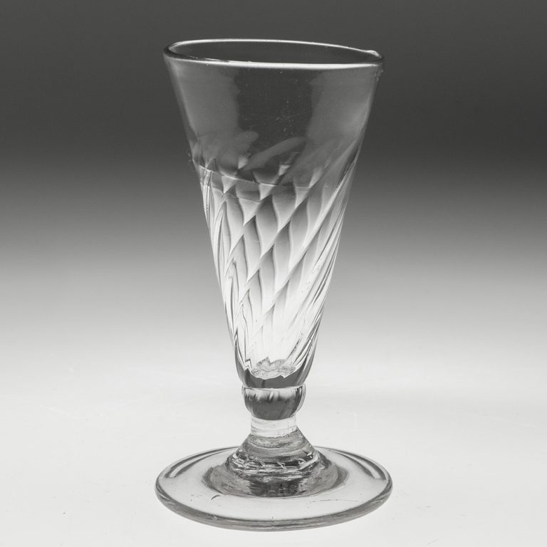 Georgian Ale Glass with Wrythen Moulding c1780