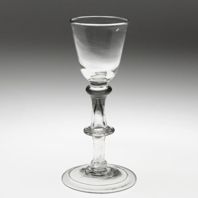 Georgian Wine Glass with Balustroid Stem c1745