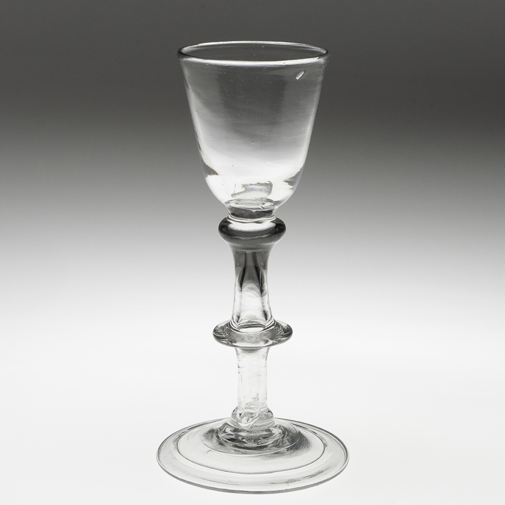 Georgian Wine Glass with Balustroid Stem c1745 Georgian Wine Glass with Balustroid Stem c1745