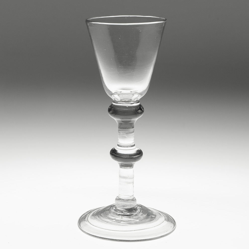 Georgian Wine Glass with Balustroid Stem c1740