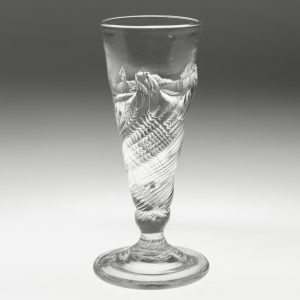 Georgian Ale Glass with Flamiform Moulding c1740
