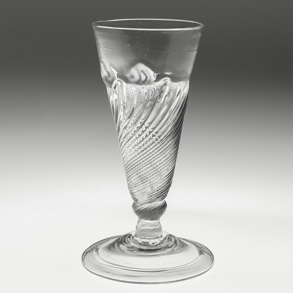 Georgian Ale Glass with Flamiform Moulding c1735 Georgian Ale Glass with Flamiform Moulding c1735
