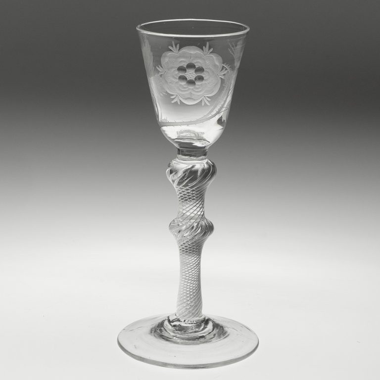Jacobite Wine Glass with Air Twist Stem c1750