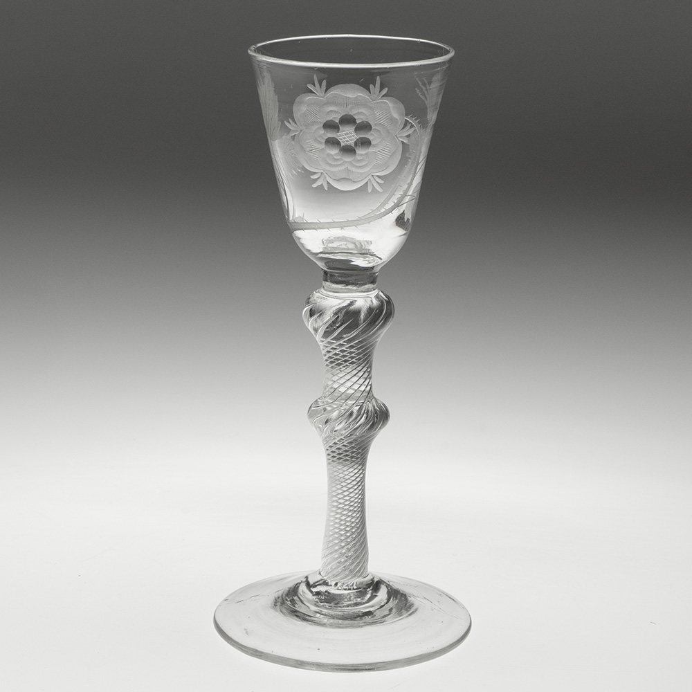 Jacobite Wine Glass with Air Twist Stem c1750 Jacobite Wine Glass with Air Twist Stem c1750
