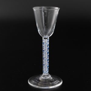 Georgian Wine Glass with Colour Twist Stem c1765