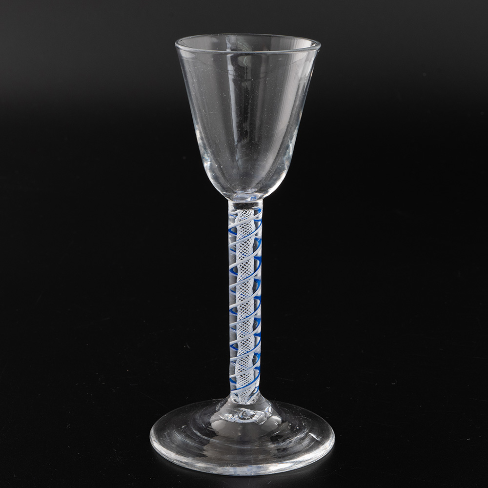 Georgian Wine Glass with Colour Twist Stem c1765