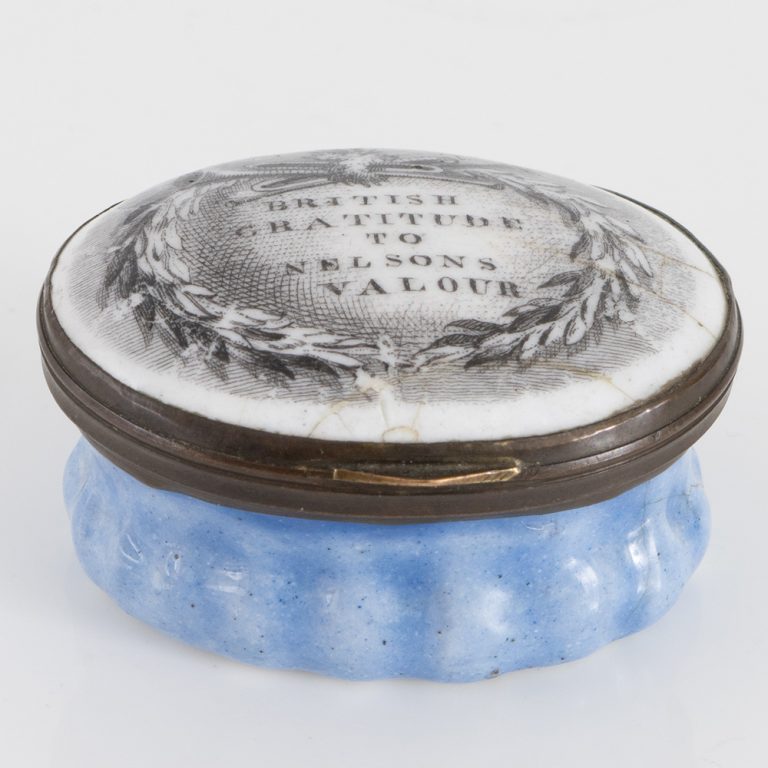 19th Century Staffordshire Patch Box Nelson Interest