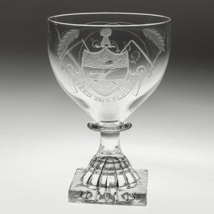 Georgian Rummer Glass Engraved with Speed the Plough c1800