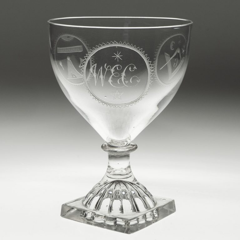 Georgian Rummer Glass with Masonic Engraving c1810