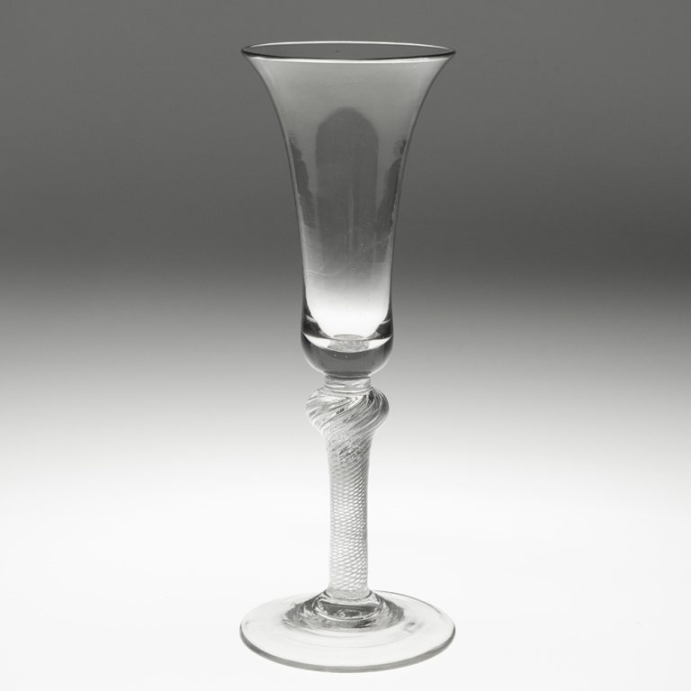 Georgian Ale Glass or Wine Flute with Air Twist Stem c1750