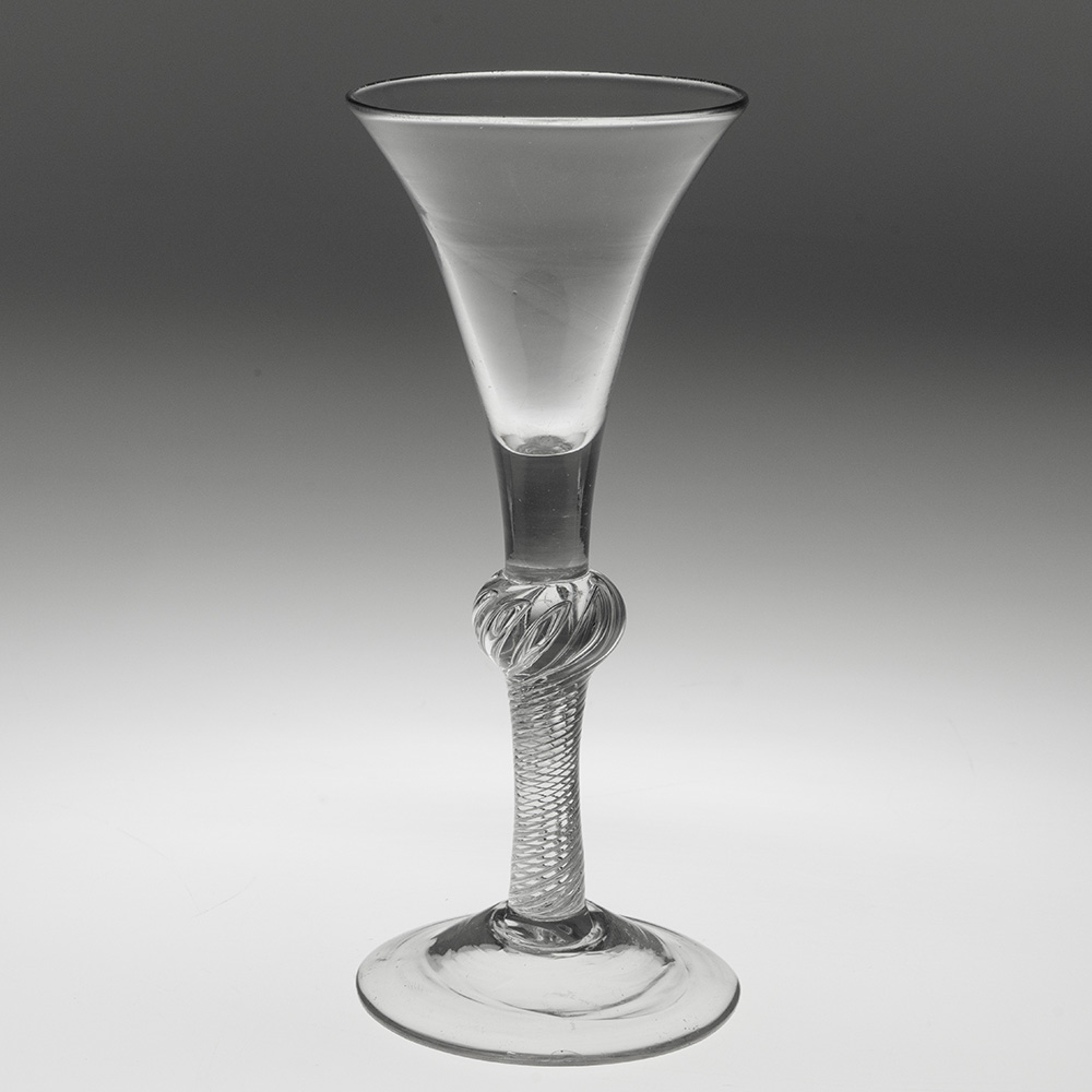 Georgian Wine Glass with Composite Stem c1750