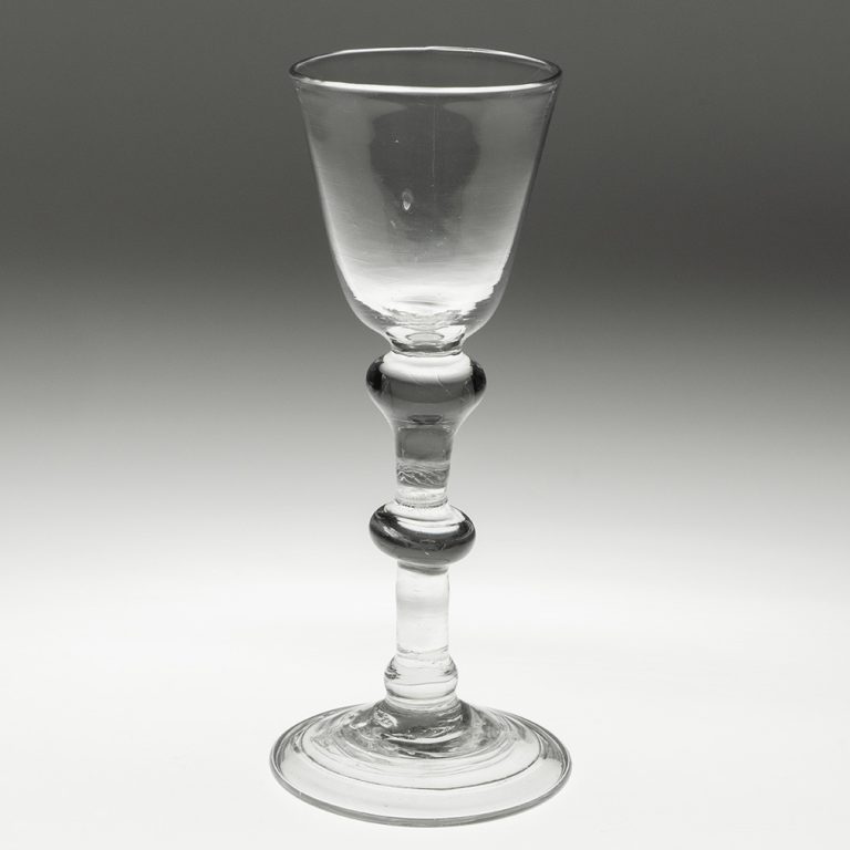 Georgian Wine Glass with Balustroid Stem c1745