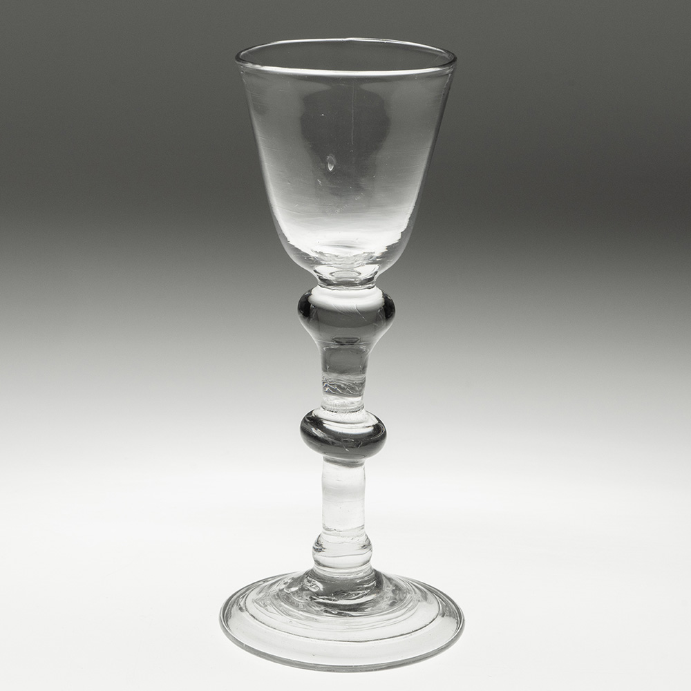 Georgian Wine Glass with Balustroid Stem c1745 Georgian Wine Glass with Balustroid Stem c1745