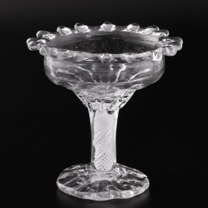 Georgian Sweetmeat with Dog Tooth Bowl and Opaque Twist Stem