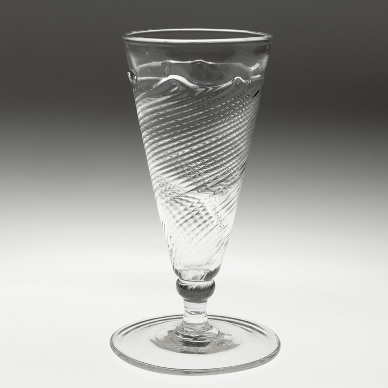 Georgian Ale Glass with Flamiform Moulding c1750