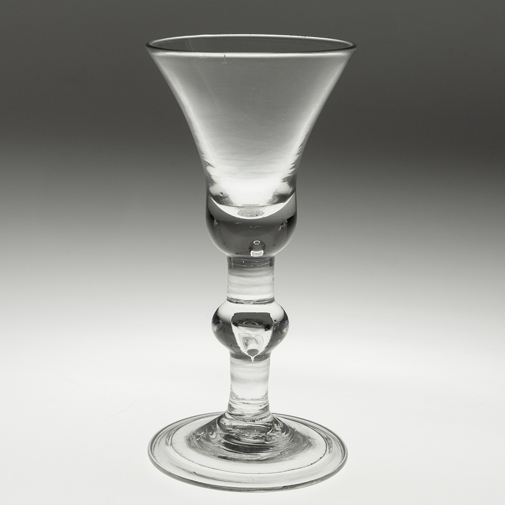 Georgian Wine Glass with Baluster Stem c1725