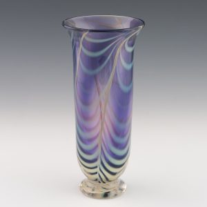 Modern Studio Glass Vase with Pulled Decoration