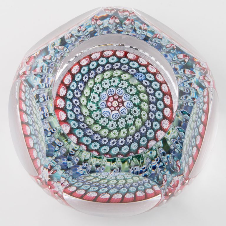 Whitefriars Paperweight - Facet Cut Millefiori 1978