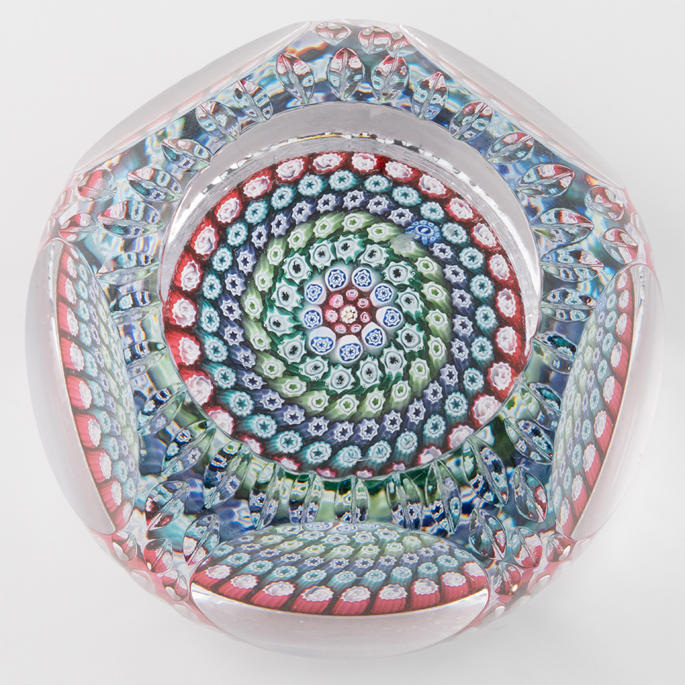 Whitefriars Paperweight - Facet Cut Millefiori 1978 Whitefriars Paperweight - Facet Cut Millefiori 1978